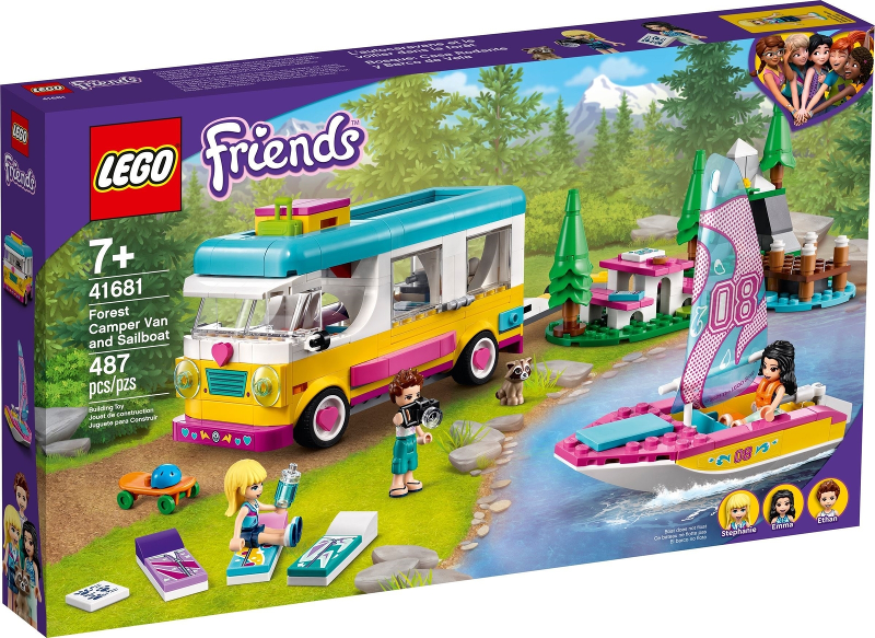Forest Camper Van and Sailboat