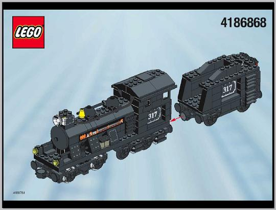 Large Train Engine with Tender Black (Motorizable, sets 4534, 4535) image 2