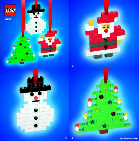 Three Christmas Decorations - Santa Tree and Snowman