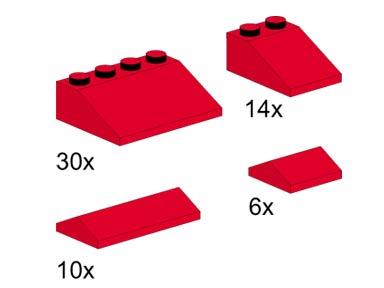 Roof Bricks, Red, 25 Degrees