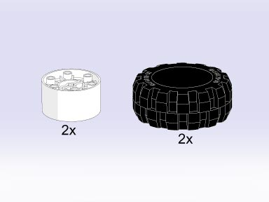 White Hubs & Tires / 49.6 mm Tyres & Hubs image 2