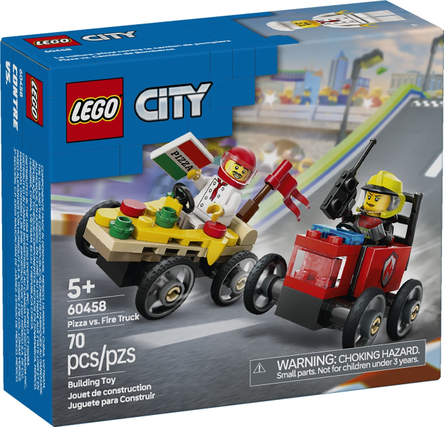 Pizza vs. Fire Truck Race Car Pack