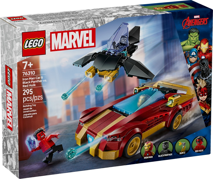 Iron Man Car & Black Panther vs. Red Hulk