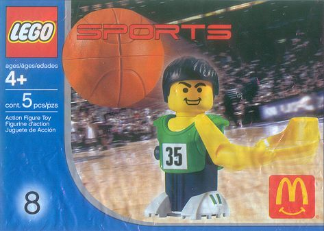 McDonald's Sports Set Number 8 - Green Basketball Player #35 image 2