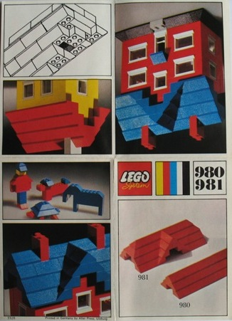 34 sloping profile bricks, including profile peak bricks, Red