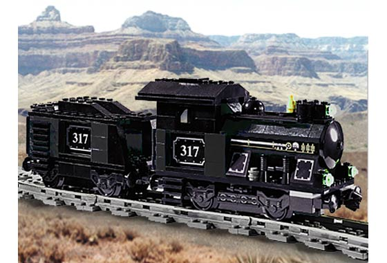 Small Train Engine with Tender Black image 2