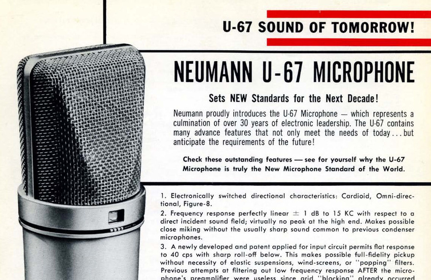 Das Neumann U 67 wurde in die TECnology Hall of Fame aufgenommen