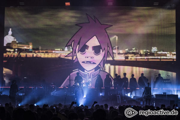 Humanz und Cartoonz - Gorillaz: Damon Albarn und Gaststars erwecken ihre virtuellen Superstars in Berlin zum Leben 