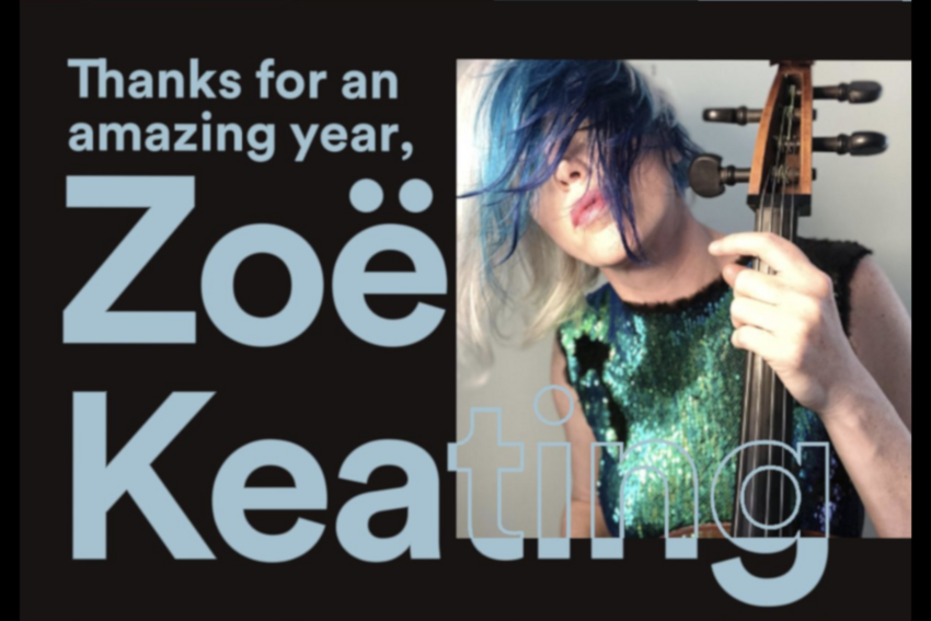 Zoe Keating veröffentlicht ihre Spotify-Bilanz für das Jahr 2018