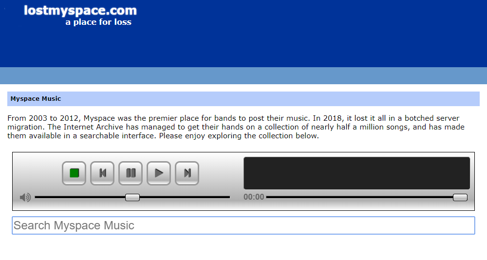 "The Internet Archive" hostet 490.000 der verlorenen MySpace-Songs