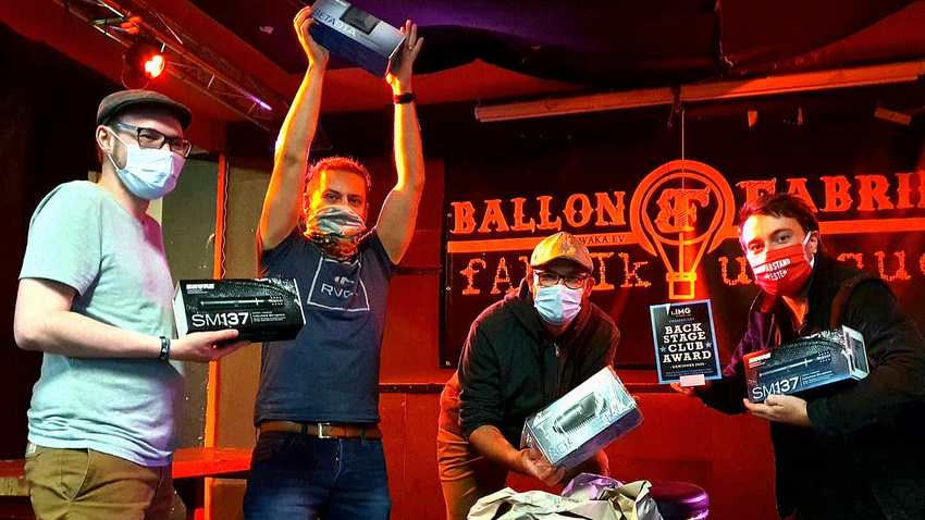 BACKSTAGE Clubaward 2020: Die Ballonfabrik Augsburg freut sich über Auszeichnung und Preise