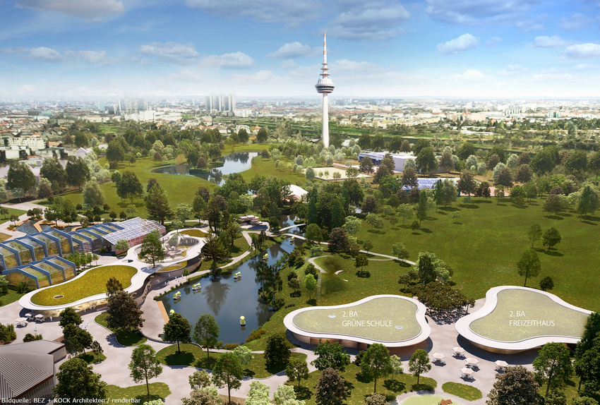 Der Plan für die neue Parkmitte im Luisenpark.