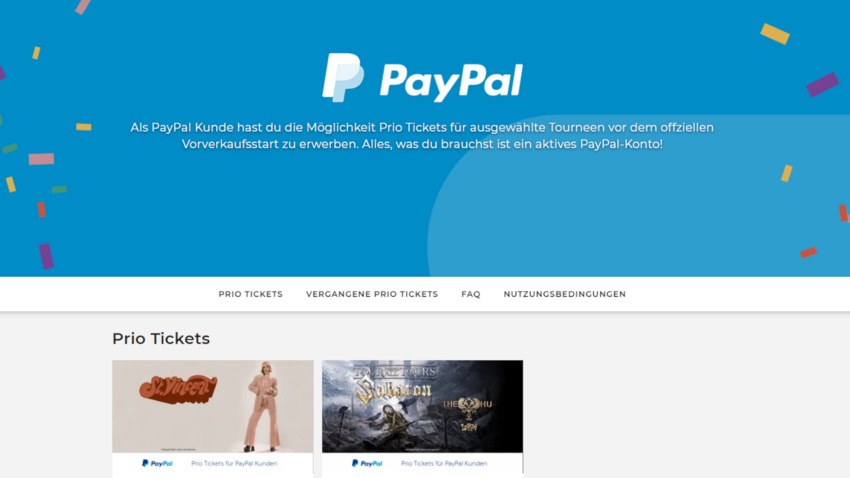 Live Nation und PayPal starten "Priority Ticket Programm"