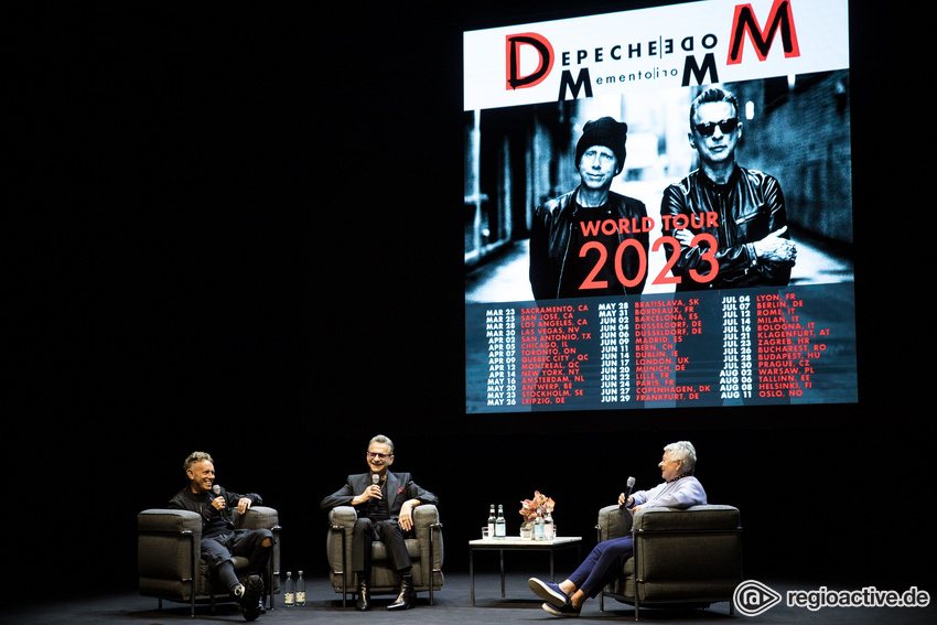 Depeche Mode bei ihrer Pressekonferenz in Berlin am 4. Oktober 2022