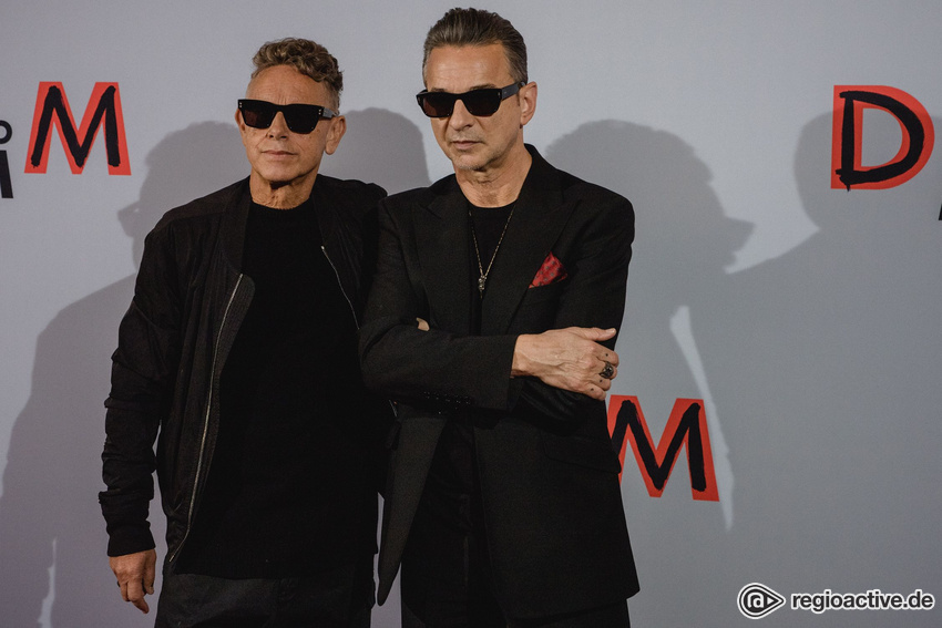 Depeche Mode bei ihrer Pressekonferenz in Berlin am 4. Oktober 2022