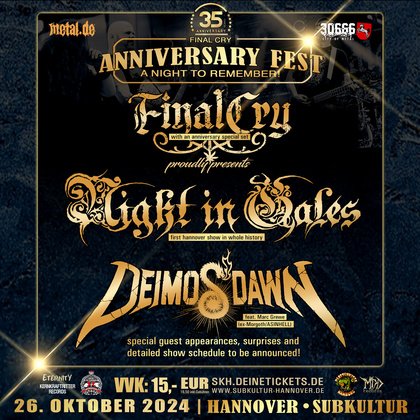 Anniversary Fest /w FINAL CRY, NIGHT IN GALES, DEIMOS' DAWN