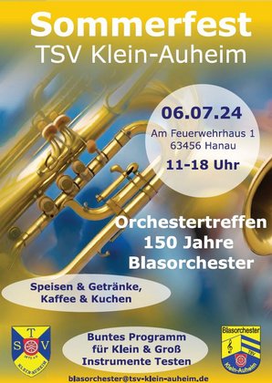 Sommerfest des TSV Klein-Auheim am 6. Juli 2024
