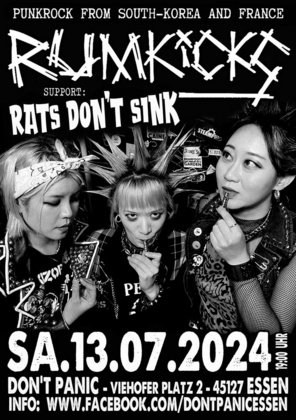 Rumkicks (Punk Rock from South Korea) + Rats Don't Sink (Hardcore Punk band from France)