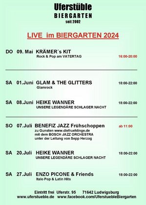 LIVE im Biergarten 2024 - Uferstüble Ludwigsburg