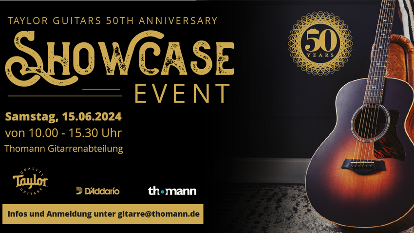 Jubiläums-Event: 50 Jahre Taylor Guitars bei Thomann am 15. Juni