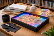+++ AUSGEBUCHT +++ Sommerferien-Programm: leuchtendes Sand-Tableau