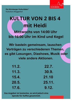 Kultur von 2 bis 4 mit Heidi