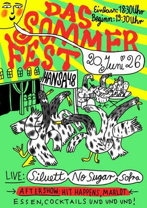 Das Sommerfest! Live: Sofra (Jazz) / No Sugar (Rock'n'Roll, HH) / Siluett (80s Wave/PostPunk, SWE)