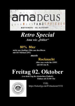 Amadeus Retro special 80% 80er meets Rocknacht