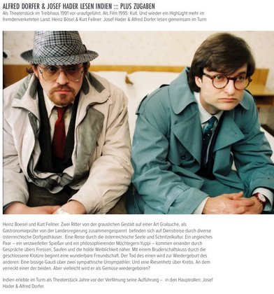 25.10.26 ALFRED DORFER & JOSEF HADER LESEN INDIEN • Treibhaus INNSBRUCK