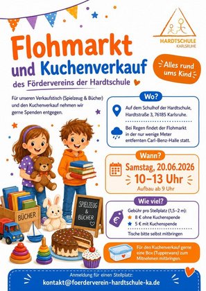 Flohmarkt und Kuchenverkauf des Fördervereins der Hardtschule