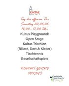 Tag der offenen Tür am 20.06.2026 im Kultus