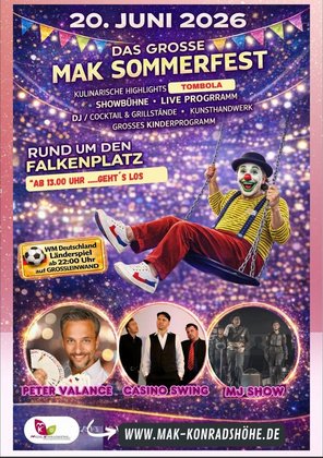 Konradshöher Straßenfest rund um den Falkenplatz am 20.06.2026 ab 13.00 Uhr