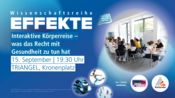 EFFEKTE-Reihe im September: Interaktive Körperreise – was das Recht mit Gesundheit zu tun hat