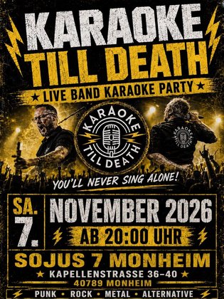 Karaoke Till Death – Liveband-Karaoke-Party for Rockers, Punks, Metalheads and Sinners