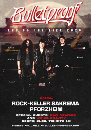 End of the line Tour 2026 - with RAW VOLTAGE and WEIRD GRAVITY, Rock-Keller Sakrema, Pforzheim