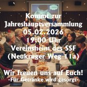 Jahreshauptversammlung 2026 der Siedlergemeinschaft Schuby