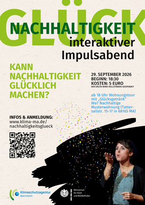 Kann Nachhaltigkeit glücklich machen? Gesprächsabend mit der Mannheimer Glücksministerin Gina Schöler