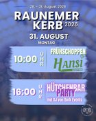 Frühschoppen & Hütchenbarparty auf der Raunemer Kerb 2026