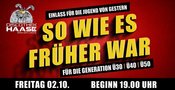 SO WIE ES FRÜHER WAR ! DIE GROSSE Ü30 I Ü40 I Ü50 PARTY