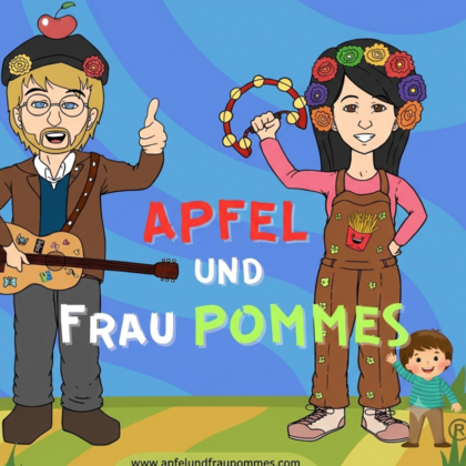 Apfel und Pommes