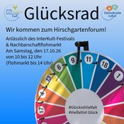 Glücksrad beim Nachbarschaftsflohmarkt am Hirschgartenforum