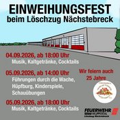 Einweihungsfest des Löschzugs Nächstebreck und 25 Jahre Förderverein der Löscheinheit Nächstebreck