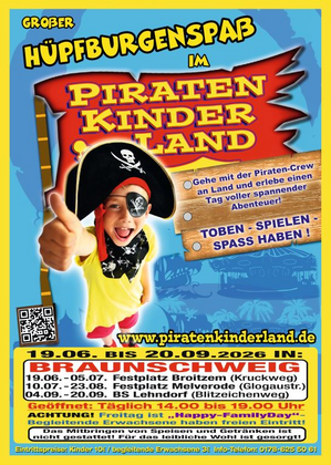 Das PIRATEN-KINDERLAND steht vom 4. - 20.9.2026 in Braunschweig-Lehndorf