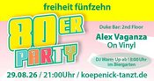 80er Party mit warmup im Biergarten