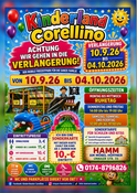 Kinderland Corellino verlängert den Freizeitspaß in Hamm vom 10.9. - 4.10.2026