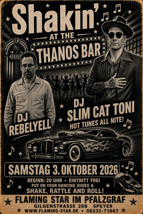 Shakin' at the Thanos Bar Dj Slim Cat Toni & Rebelyell
