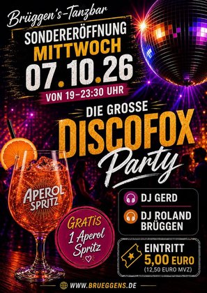 Sonderöffnung Discofox Tanzen am Mittwoch
