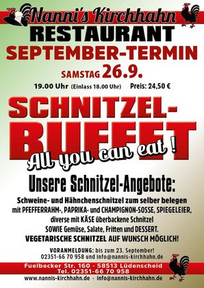 SCHNITZEL-BUFFET am 26. Sept.