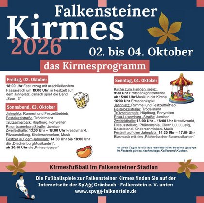Falkensteiner Kirmes 02.-04.10.2026