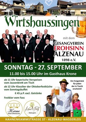 Wirtshaussingen mit dem Gesangverein Frohsinn Alzenau e. V.